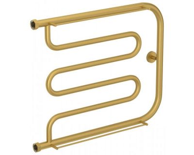 Полотенцесушитель водяной Сунержа Лира, высота 50 см, ширина 65 см, боковое подключение 50 см, 2 полки, цвет матовое золото, 032-0012-5065