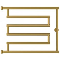 Полотенцесушитель водяной Сунержа High-Tech L, высота 50 см, ширина 65 см, боковое подключение 50 см, цвет матовое золото, 032-0052-5065