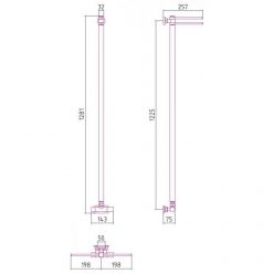Полотенцесушитель водяной поворотный Сунержа Лайк EU50+, высота 120 см, ширина 5 см, нижнее подключение, цвет матовое золото, 032-0213-1200
