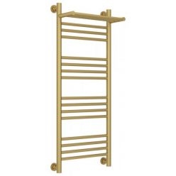 Полотенцесушитель водяной Сунержа Богема+, высота 100 см, ширина 40 см, с полкой, цвет матовое золото, 032-0223-1040