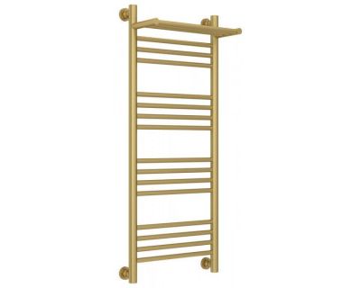 Полотенцесушитель водяной Сунержа Богема+, высота 100 см, ширина 40 см, с полкой, цвет матовое золото, 032-0223-1040