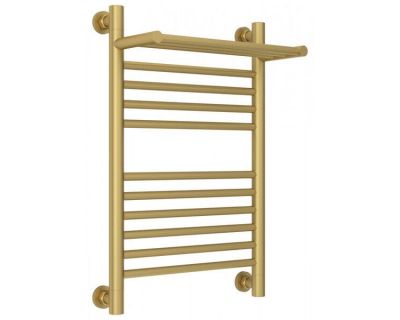 Полотенцесушитель водяной Сунержа Богема+, высота 60 см, ширина 40 см, с полкой, цвет матовое золото, 032-0223-6040