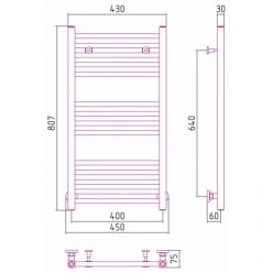 Полотенцесушитель водяной Сунержа Модус, высота 80 см, ширина 40 см, цвет матовое золото, 032-0250-8040