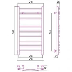 Полотенцесушитель водяной Сунержа Аркус, высота 80 см, ширина 40 см, цвет матовое золото, 032-0251-8040