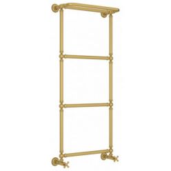 Полотенцесушитель водяной Сунержа Ренессанс 1386, ширина 50 см высота 125 см, нижнее подключение 50 см, с полкой, цвет матовое золото, 032-0281-1250
