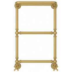 Полотенцесушитель водяной Сунержа Ренессанс 1386, высота 66 см, ширина 40 см, нижнее подключение, с полкой, цвет матовое золото, 032-0281-6640