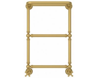 Полотенцесушитель водяной Сунержа Ренессанс 1386, высота 66 см, ширина 40 см, нижнее подключение, с полкой, цвет матовое золото, 032-0281-6640