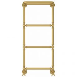 Полотенцесушитель водяной Сунержа Ренессанс 1386, высота 96 см, ширина 40 см, нижнее подключение 40 см, с полкой, цвет матовое золото, 032-0281-9640