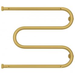 Полотенцесушитель водяной Сунержа М-образный+, высота 50 см, ширина 65 см, боковое подключение 50 см, с 2 полками, цвет матовое золото, 032-4008-5065