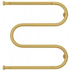 Полотенцесушитель водяной Сунержа М-образный+, высота 60 см, ширина 60 см, боковое подключение 60 см, с 2 полками, цвет матовое золото, 032-4008-6060