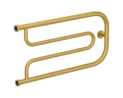 Полотенцесушитель водяной Сунержа Гусли+, ширина 65 см, высота 32 см, боковое подключение 32 см, цвет матовое золото, 032-4009-3265