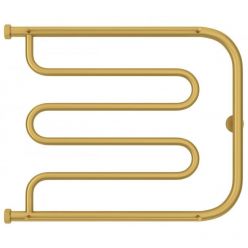 Полотенцесушитель водяной Сунержа Лира+, высота 50 см, ширина 65 см, боковое подключение 50 см, с 2 полками, цвет матовое золото, 032-4012-5065
