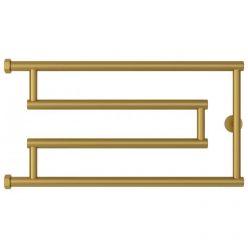 Полотенцесушитель водяной Сунержа High-Tech G+, высота 32 см, ширина 65 см, боковое подключение 32 см, цвет матовое золото, 032-4051-3265