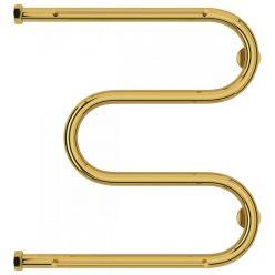 Полотенцесушитель водяной Сунержа М-образный+, высота 50 см, ширина 50 см, боковое подключение 50 см, с 2 полками, цвет золото, 03-4008-5050