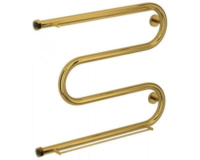 Полотенцесушитель водяной Сунержа М-образный+, высота 50 см, ширина 65 см, боковое подключение 50 см, с 2 полками, цвет золото, 03-4008-5065