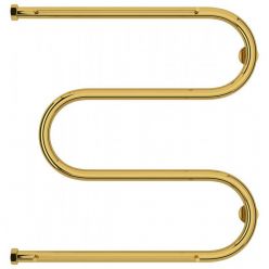 Полотенцесушитель водяной Сунержа М-образный+, высота 60 см, ширина 60 см, боковое подключение 60 см, с 2 полками, цвет золото, 03-4008-6060