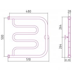 Полотенцесушитель водяной Сунержа Лира+, высота 50 см, ширина 50 см, боковое подключение 50 см, цвет золото, 03-4011-5050