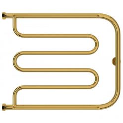 Полотенцесушитель водяной Сунержа Лира+, высота 50 см, ширина 65 см, боковое подключение 50 см, с 2 полками, цвет золото, 03-4012-5065