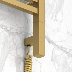 Полотенцесушитель электрический Сунержа Модус 3.0, высота 120 см, ширина 40 см, диммер слева/справа, цвет матовое золото, 032-5700-1240/032-5701-1240