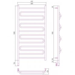 Полотенцесушитель электрический Сунержа Элегия 3.0, высота 120 см, ширина 60 см, диммер слева/справа, цвет матовое золото, 032-5818-1260/032-5819-1260
