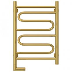 Полотенцесушитель электрический Сунержа Элегия 2.0, высота 60 см, ширина 40 см, диммер слева/справа, цвет золото, 03-5218-6040/03-5219-6040