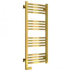 Полотенцесушитель электрический Сунержа Аркус 2.0, высота 100 см, ширина 40 см, диммер слева, цвет золото, 03-5604-1040