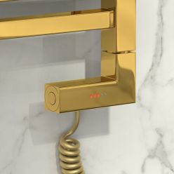 Полотенцесушитель электрический Сунержа Аркус 2.0, высота 120 см, ширина 60 см, диммер слева, цвет золото, 03-5604-1260