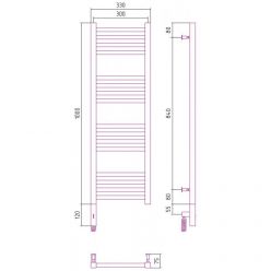 Полотенцесушитель электрический Сунержа Модус 3.0, высота 100 см, ширина 30 см, диммер слева/справа, цвет золото, 03-5700-1030/03-5701-1030