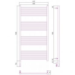 Полотенцесушитель электрический Сунержа Богема 3.0, высота 120 см, ширина 60 см, диммер слева/справа, цвет золото, 03-5804-1260/03-5805-1260