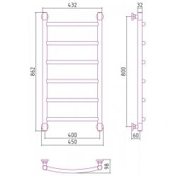Полотенцесушитель водяной Сунержа Галант+, высота 80 см, ширина 40 см, универсальное подключение, цвет состаренная бронза, 05-0200-8040
