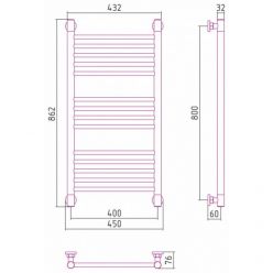 Полотенцесушитель водяной Сунержа Богема+, высота 80 см, ширина 40 см, универсальное подключение, цвет состаренная бронза, 05-0220-8040