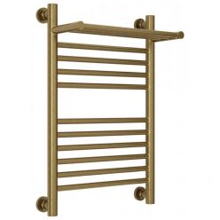 Полотенцесушитель водяной Сунержа Богема+, высота 60 см, ширина 40 см, универсальное подключение, с полкой, цвет состаренная бронза, 05-0223-6040