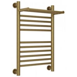 Полотенцесушитель водяной Сунержа Богема+, высота 60 см, ширина 40 см, универсальное подключение, с полкой, цвет состаренная бронза, 05-0223-6040