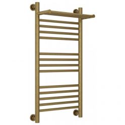 Полотенцесушитель водяной Сунержа Богема+, высота 80 см, ширина 40 см, универсальное подключение, с полкой, цвет состаренная бронза, 05-0223-8040