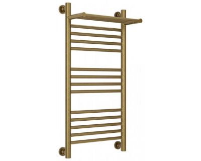 Полотенцесушитель водяной Сунержа Богема+, высота 80 см, ширина 40 см, универсальное подключение, с полкой, цвет состаренная бронза, 05-0223-8040