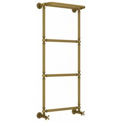 Полотенцесушитель водяной Сунержа Ренессанс 1386, ширина 50 см высота 125 см, нижнее подключение 50 см, с полкой, цвет состаренная бронза, 05-0281-1250