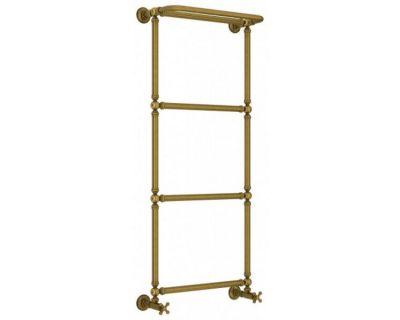 Полотенцесушитель водяной Сунержа Ренессанс 1386, ширина 50 см высота 125 см, нижнее подключение 50 см, с полкой, цвет состаренная бронза, 05-0281-1250