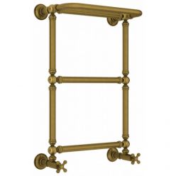 Полотенцесушитель водяной Сунержа Ренессанс 1386, высота 66 см, ширина 40 см, нижнее подключение 40 см, с полкой, цвет состаренная бронза, 05-0281-6640