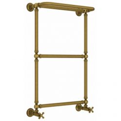 Полотенцесушитель водяной Сунержа Ренессанс 1386, высота 86 см, ширина 50 см, нижнее подключение 50 см, с полкой, цвет состаренная бронза, 05-0281-8650