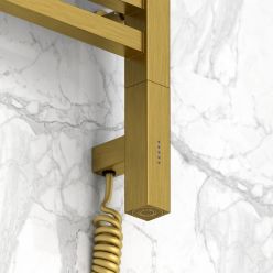 Полотенцесушитель электрический Сунержа Модус 3.0, высота 120 см, ширина 40 см, диммер слева/справа, цвет состаренная латунь, 051-5700-1240/051-5701-1240