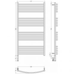 Полотенцесушитель электрический Сунержа Богема 3.0, высота 120 см, ширина 60 см, диммер слева/справа, цвет состаренная латунь, 051-5802-1260/051-5803-1260