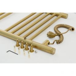 Полотенцесушитель электрический Сунержа Богема 3.0, высота 100 см, ширина 30 см, диммер слева/справа, цвет состаренная латунь, 051-5804-1030/051-5805-1030