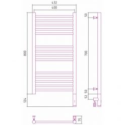 Полотенцесушитель электрический Сунержа Богема 3.0, высота 80 см, ширина 40 см, диммер слева/справа, цвет состаренная латунь, 051-5804-8040/051-5805-8040
