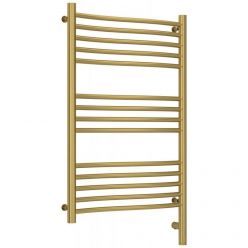 Полотенцесушитель электрический Сунержа Флюид 3.0, высота 80 см, ширина 50 см, диммер слева/справа, цвет состаренная латунь, 051-5820-8050/051-5821-8050