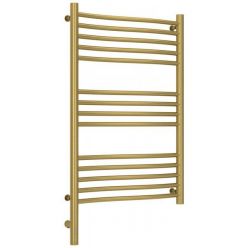 Полотенцесушитель электрический Сунержа Флюид 3.0, высота 80 см, ширина 50 см, диммер слева/справа, цвет состаренная латунь, 051-5820-8050/051-5821-8050