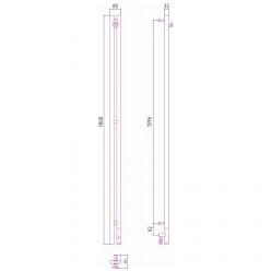 Полотенцесушитель электрический Сунержа Нюанс 3.0, высота 180 см, ширина 10 см, диммер справа, цвет состаренная латунь, 051-5843-1853