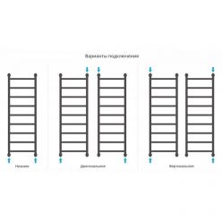 Полотенцесушитель водяной Сунержа Галант+ 31-0200-1240, высота 120 см, ширина 40 см, универсальное подключение, цвет матовый черный