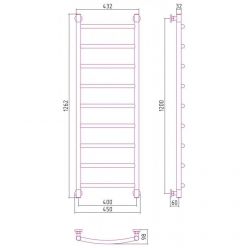 Полотенцесушитель водяной Сунержа Галант+ 31-0200-1240, высота 120 см, ширина 40 см, универсальное подключение, цвет матовый черный