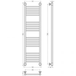 Полотенцесушитель водяной Сунержа Богема+ 12-0220-1230, высота 120 см, ширина 30 см, универсальное подключение, цвет белый