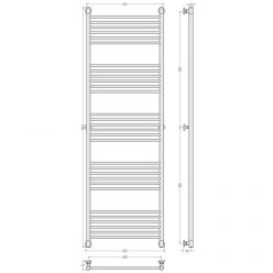 Полотенцесушитель водяной Сунержа Богема+ 30-0220-1960, высота 190 см, ширина 60 см, универсальное подключение, цвет матовый белый